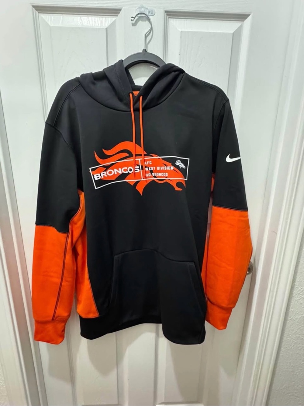 Nike Black & Orange Denver Broncos Pullover Crewneck Hoodie
